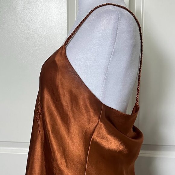 Inner Most Brown Satin Spaghetti Strap Nightgown Slip Dress Size Medium - Picture 5 of 10